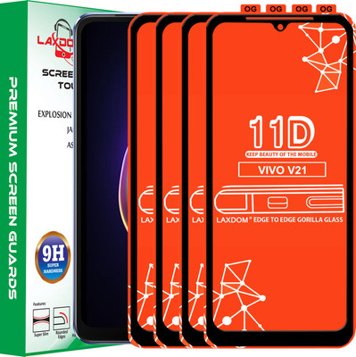 Laxdom Edge To Edge Tempered Glass for VIVO V21(Pack of 4)