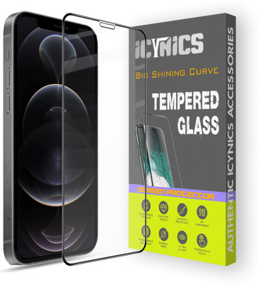 ICYNICS Edge To Edge Tempered Glass for Apple iPhone 12 Pro, Anti-Fingerprint, Waterproof, Oil-resistant, Bubble-Free, Anti-Static with Full Screen Coverage & Easy Installation(Pack of 1)