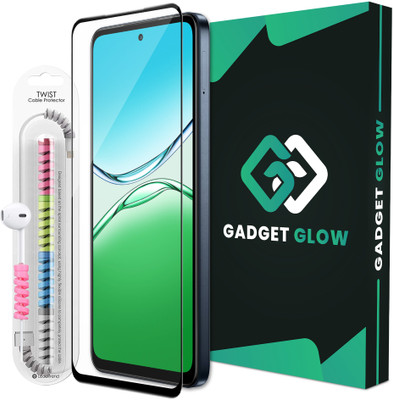 Gadget Glow Edge To Edge Tempered Glass for Oppo A5X 5G, Oppo A5X, OG Tempered Glass with Cable Protector(Pack of 1)