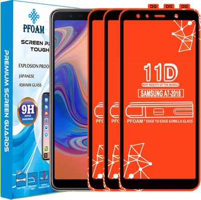 PFOAM Edge To Edge Tempered Glass for Samsung Galaxy A7 2018 Edition(Pack of 3)