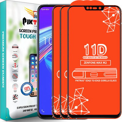 PikTrue Edge To Edge Tempered Glass for Asus Zenfone Max M2(Pack of 3)