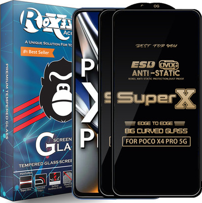 Roxel Edge To Edge Tempered Glass for POCO X4 PRO 5G(Pack of 2)