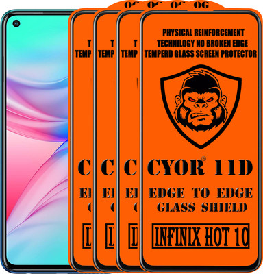 CYOR Edge To Edge Tempered Glass for INFINIX HOT 10(Pack of 4)