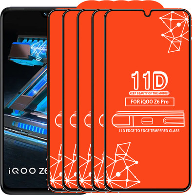 Qyist Edge To Edge Tempered Glass for Iqoo Z6 Pro(Pack of 5)