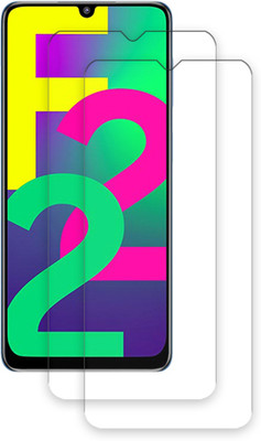 SOMTONE Edge To Edge Tempered Glass for Samsung Galaxy F22 TEMPERED GUARD FRONTP2(Pack of 2)