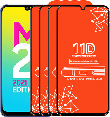Roxel Edge To Edge Tempered Glass for Samsung Galaxy M21 2021(Pack of 4)
