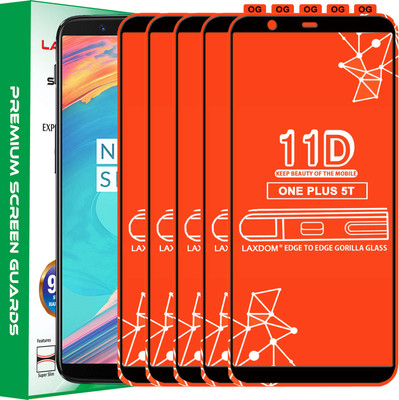 Laxdom Edge To Edge Tempered Glass for OnePlus 5T(Pack of 5)