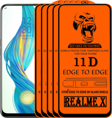 CYOR Edge To Edge Tempered Glass for Realme X(Pack of 5)