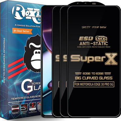 Roxel Edge To Edge Tempered Glass for MOTOROLA EDGE 30 PRO 5G(Pack of 3)