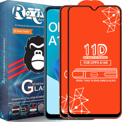 Roxel Edge To Edge Tempered Glass for Oppo A16K(Pack of 2)