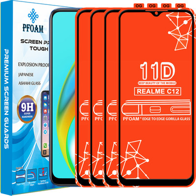 PFOAM Edge To Edge Tempered Glass for REALME C12(Pack of 4)
