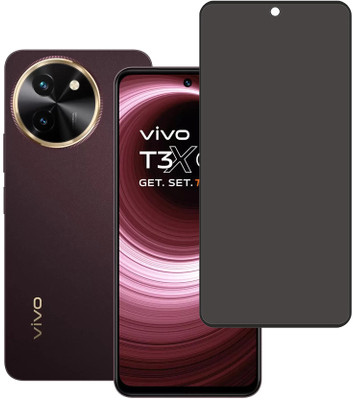 SPRITZEN Edge To Edge Tempered Glass for Vivo T3x 5G, privacy Glass(Pack of 1)