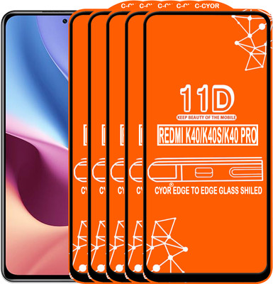 CYOR Edge To Edge Tempered Glass for REDMI K40 PRO(Pack of 5)