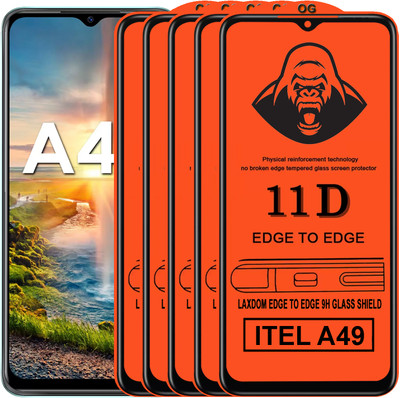 Laxdom Edge To Edge Tempered Glass for ITEL A49(Pack of 5)