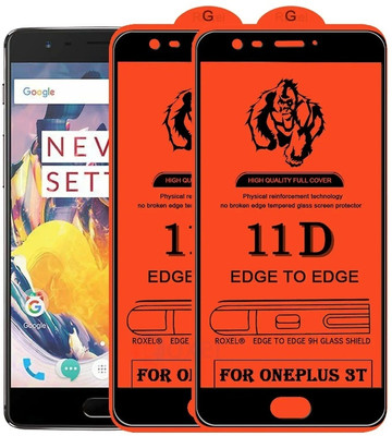 9H Edge To Edge Tempered Glass for OnePlus 3 , OnePlus 3T -| 9H tempered glass protects the entire front display And Easy Installation Kit |(Pack of 2)