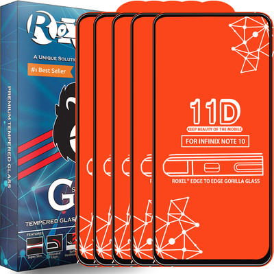 Roxel Edge To Edge Tempered Glass for Infinix Note 10(Pack of 5)
