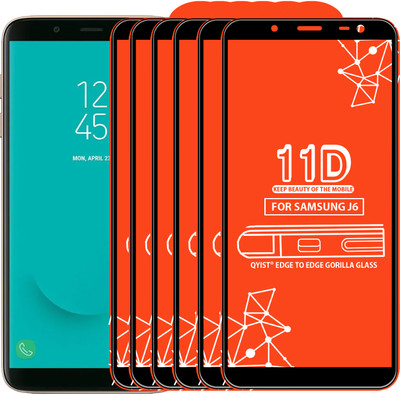 Qyist Edge To Edge Tempered Glass for Samsung Galaxy J6(Pack of 6)