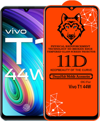 DeepzHub Edge To Edge Tempered Glass for vivo T1 44W(Pack of 1)