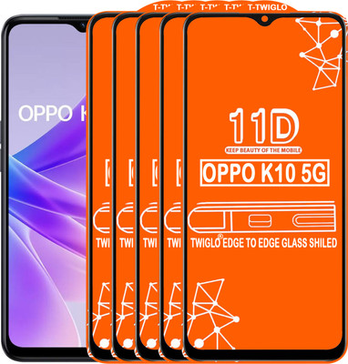 TWIGLO Edge To Edge Tempered Glass for OPPO K10 5G(Pack of 5)