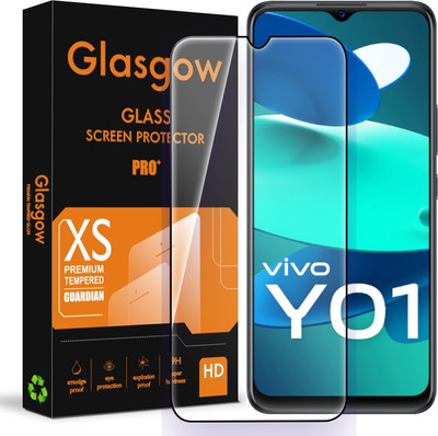 Glasgow Edge To Edge Tempered Glass for Vivo Y01, Vivo Y01A(Pack of 1)