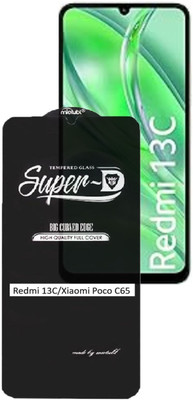 Mersal Edge To Edge Tempered Glass for Redmi 13C, its laser cut for a perfect fit(Pack of 1)