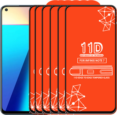 Qyist Edge To Edge Tempered Glass for Infinix Note 7(Pack of 6)