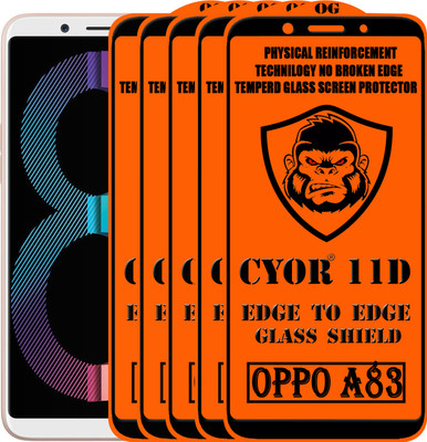 CYOR Edge To Edge Tempered Glass for Oppo A83(Pack of 5)