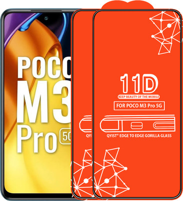 Qyist Edge To Edge Tempered Glass for Poco M3 Pro 5G(Pack of 2)