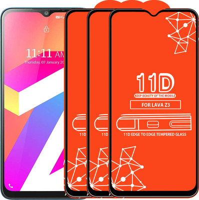 Roxel Edge To Edge Tempered Glass for Lava Z3(Pack of 3)