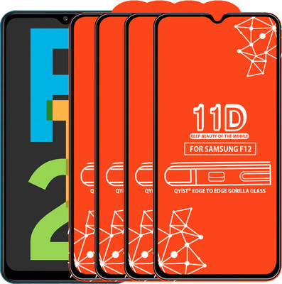 Qyist Edge To Edge Tempered Glass for Samsung Galaxy F12(Pack of 4)