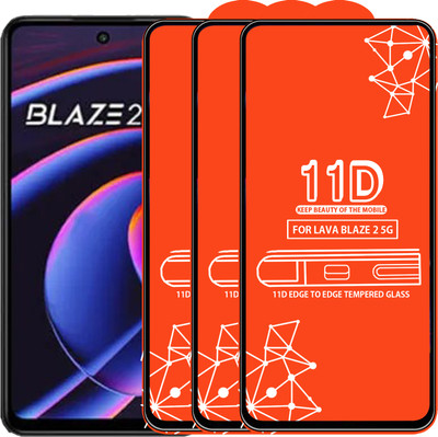 Qyist Edge To Edge Tempered Glass for Lava Blaze 2 5G(Pack of 3)
