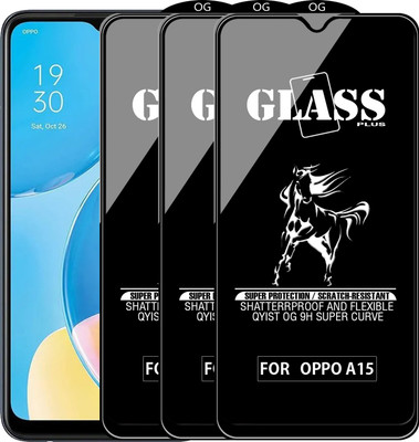 Qyist Edge To Edge Tempered Glass for OPPO A15(Pack of 3)