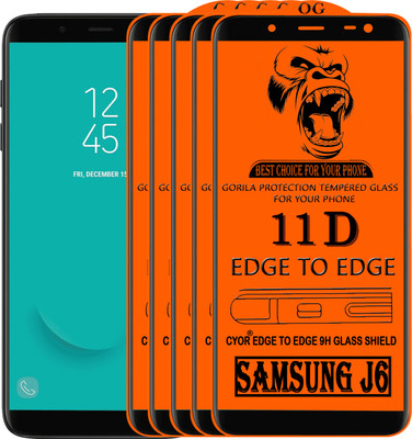 CYOR Edge To Edge Tempered Glass for SAMSUNG J6(Pack of 5)