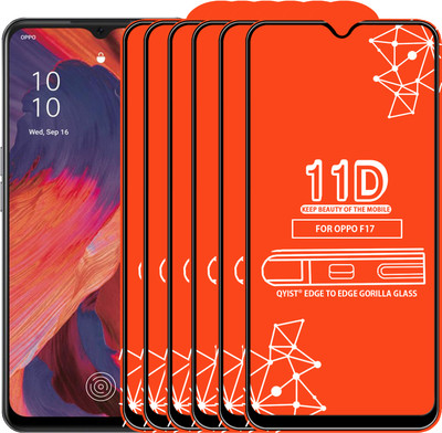 Qyist Edge To Edge Tempered Glass for Oppo F17(Pack of 6)