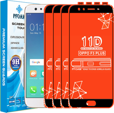 PFOAM Edge To Edge Tempered Glass for OPPO F3 PLUS(Pack of 4)