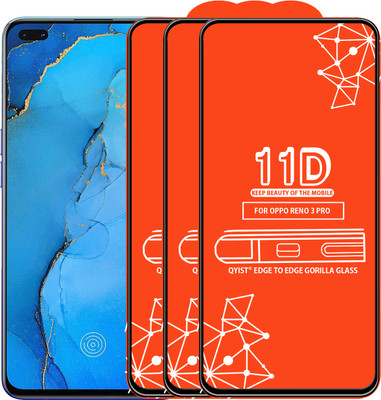 Qyist Edge To Edge Tempered Glass for Oppo Reno 3 Pro(Pack of 3)
