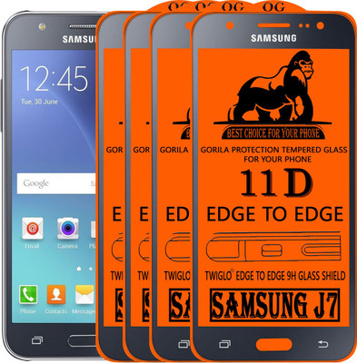 TWIGLO Edge To Edge Tempered Glass for Samsung Galaxy J7(Pack of 4)