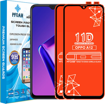 PFOAM Edge To Edge Tempered Glass for OPPO A12(Pack of 2)