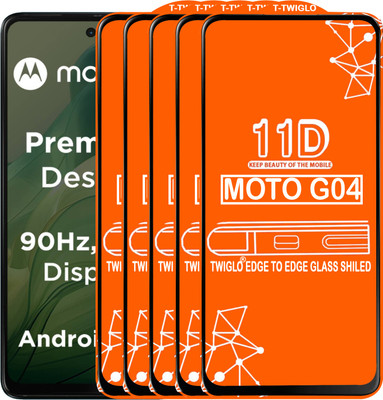 TWIGLO Edge To Edge Tempered Glass for MOTO G04(Pack of 5)