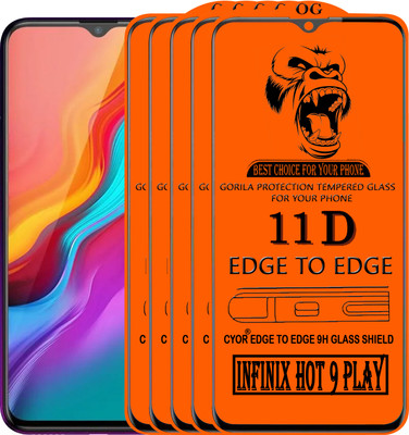 CYOR Edge To Edge Tempered Glass for INFINIX HOT 9 PLAY(Pack of 5)