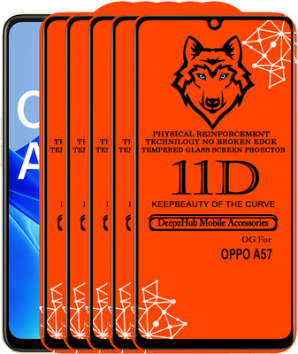 DeepzHub Edge To Edge Tempered Glass for OPPO A57 2022(Pack of 5)