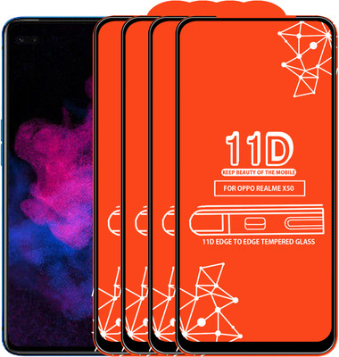 Roxel Edge To Edge Tempered Glass for Realme X50(Pack of 4)