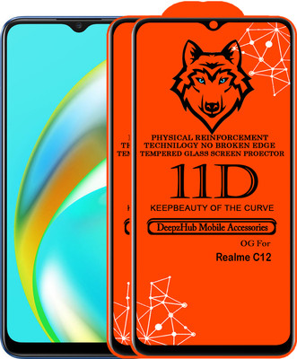DeepzHub Edge To Edge Tempered Glass for Realme C12(Pack of 2)