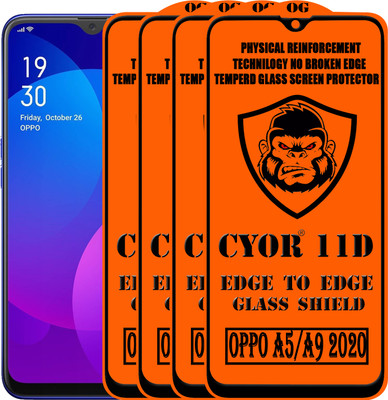 CYOR Edge To Edge Tempered Glass for OPPO A5 2020(Pack of 4)