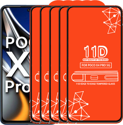 Qyist Edge To Edge Tempered Glass for Poco X4 Pro 5G(Pack of 5)