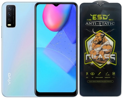 TELESHIELD Edge To Edge Tempered Glass for Vivo Y12s, ESD Glass, ESD Protector, Edge to Edge, Screen Protector(Pack of 1)