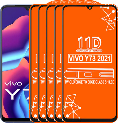 TWIGLO Edge To Edge Tempered Glass for VIVO Y73 2021(Pack of 5)