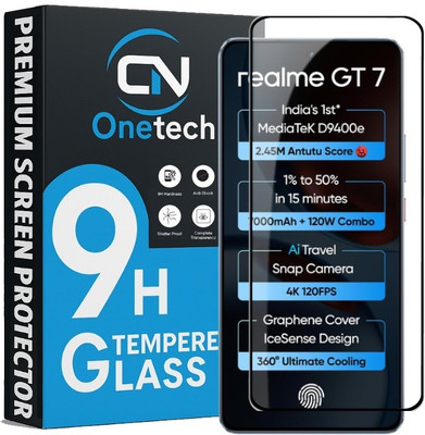 OneTech Edge To Edge Tempered Glass for Realme GT 7 5G / Realme GT 7T 5G Screen Protector(Pack of 1)