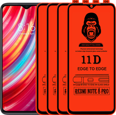Laxdom Edge To Edge Tempered Glass for REDMI NOTE 8 PRO(Pack of 4)