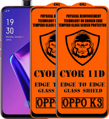 CYOR Edge To Edge Tempered Glass for OPPO K3(Pack of 2)